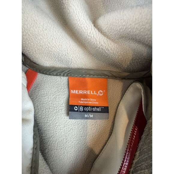 Merrell Womens Opti Shell Jacket Size Medium Kaki Brown Waterproof Fleece Lined - Picture 15 of 16